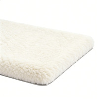 Coussin pour chien Yang Yang en tissu polaire Sherpa, couleur crème unie, rectangulaire, confortable, luxueux, pour toutes les saisons, apaisant