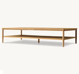 Table basse rectangulaire de luxe RH OEM Fran ois en bois massif pour salon, villa, hôtel, bureau à domicile, en chêne. - Product Image 5