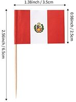 100 Bendera Tusuk Gigi dari Negara Berbeda dan Bendera Peru, Tusuk Gigi Mini Kecil untuk Dekorasi Kue Keping