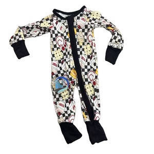 Romper Bayi Unisex Rajutan Bambu Yangyan dengan Resleting Dua Arah, Cetak Transfer Panas Logo Kustom, Kasual untuk Bayi Sepanjang Musim - Product Image 1