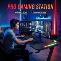 Bureau de jeu et d'apprentissage AOR Home Internet Cafe Esports, design moderne avec éclairage RGB varié, en panneau E0, vente en gros usine