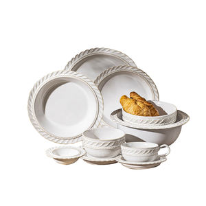 Vente en gros Ensemble de vaisselle en céramique d'hôtel personnalisable moderne à motifs de fruits gaufré écologique allant au micro-ondes et au lave-vaisselle - Product Image 2