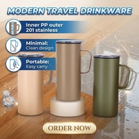 Fournisseur direct, prix avantageux pour tasse à sublimation ultra-fine de 670 ml, tasse isotherme, tasse vierge avec intérieur en PP et extérieur en acier inoxydable