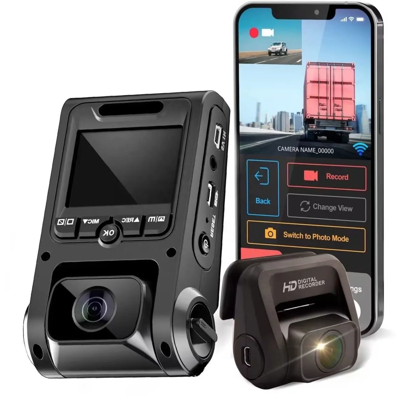 4k dash cam anteriore e posteriore 2 camcorder car dvr driver recorder UHD dual lens 2160P telecamera per auto con gps wifi dual dash camera