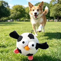 Jouet pour chien en peluche en forme de ballon de football, interactif, avec papier froissé, jouets en peluche pour chiens de petite et moyenne taille