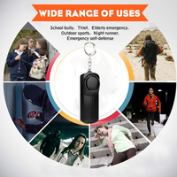 130DB ABS Material Personal Security Alarm Keychain with Flash Light Anti-Attack Emergency Self Defense for Women