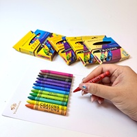 Juego de Crayones de Cera Redondos No Tóxicos para Pintar a Mano, en Caja de 6, 8, 12 o 24 Colores, Personalizables, para Dibujo Infantil