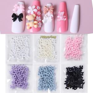 Popular resina 3D 100 Uds caramelo Kawaii Aurora Bow estilo uñas diamantes de imitación joyería arte Decoración Accesorios suministro - Product Image 3