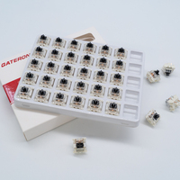 GATERON G Pro 2.0 Noir, emballage de vente au détail, 35 pièces par paquet, KS-9 Linéaire 3 broches 60g RGB SMD, interrupteur de clavier mécanique pour jeux, DIY, Hotswap