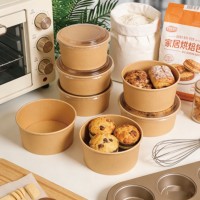 Bol jetable en papier kraft biodégradable de qualité alimentaire, fabriqué à partir de matériaux recyclés, aseptique, pour boissons et desserts
