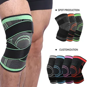 Wholesale Nylon Compression Knee Support Brace With Elastic Strap Knee Sleeve Compression Fit Support