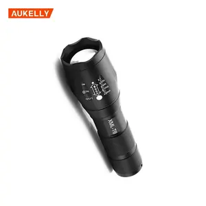 Outdoor Wholesale Waterproof AAA/18650 Battery t6 Aluminum Zoomable Tactical High Power Rechargeable Led Flashlight