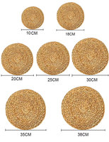 Sous-Assiettes en Jonc de Mer Nappes de Table Tissées pour Mariage, Dessous de Verre en Jacinthe d'Eau, Tapis de Table Rond pour Cuisine