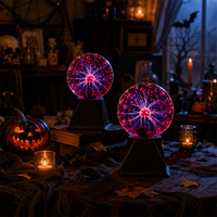 Lampe à plasma statique à commande tactile, lampe à plasma sphérique avec capteur sonore, pour la décoration de fête d'anniversaire ou de Noël