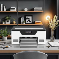 Baiyin mesin Printer Desktop A3 XP600 DTF, pengocok Oven 30cm untuk stiker pakaian cetak CMYK tinta untuk penggunaan rumah toko cetak