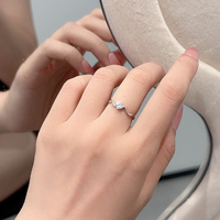Bague d'anniversaire en argent S925 avec moissanite ronde couleur D certifiée GRA, testée et vérifiée par stylo de test, fournisseur en gros de bijoux
