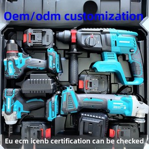 Portable OEM 4-Piece Anti-slip Cordless Power <b>Tool</b> Set Hard Case Rechargeable Lithium Battery Includes Hammer Angle GJTZ-004 Fou - Product Image 4