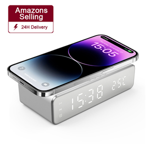 Đồng hồ báo thức sạc không dây với NFC Nhiệt kế ladestation cho Iphone 15 Pro draadloze oplader 15W cargadores inalambricos - Product Image 1