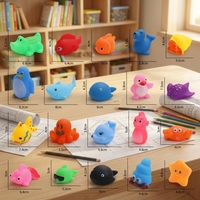 Lot de jouets de bain en caoutchouc pour animaux, assortiment personnalisé de 5 cm, avec couineurs, flottants, en silicone/caoutchouc, pour bébés de 0 à 4 ans, modèles Canards et Grenouilles