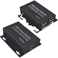Anpassung USB 2.0 Extender über Cat5e/6/7 bis zu 165 Fuß/50m mit 4 USB-Ausgang Plug & Play Kein Treiber erforderlich Unterstützt alle
