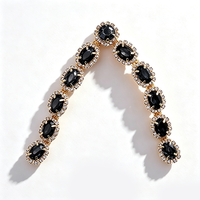 Clips de chaussures en strass en forme de V ovale, accessoires de luxe pour les pieds, pour sandales et tongs d'été