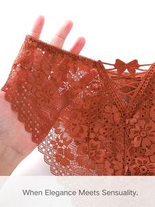 Ventes en gros de culottes pour femmes, sous-vêtements sexy sans couture pour femmes, respirants, doux, transparents, dentelle florale brodée - Product Image 5
