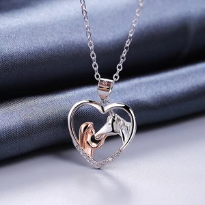 Nuevo Collar con Colgante de Corazón de <span class=keywords><strong>Dos</strong></span> Chicas, Estilo Vintage, con Circonita y Rodio, Plata de Ley 925, para Estudiantes, <span class=keywords><strong>Hermanas</strong></span>, Fiestas, Regalo Personalizado - Product Image 3