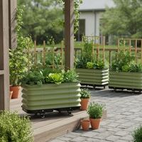 Pot de fleurs autoportant moderne et écologique pour jardin, avec roulettes, TOPSTAR TS6312YDYL