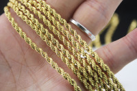 Chaîne en or véritable plaqué or ionique BMZ 18 carats 50/60 cm*0,3/0,4/0,5/0,6 cm Chaîne en corde de la meilleure qualité Garantie 2 ans Chaînes en or en forme de corde