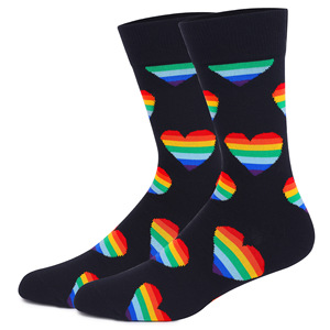 Pride Rainbow Striped Cotton Man Chaussettes <span class=keywords><strong>LGBT</strong></span> Rainbow Strip Chaussettes pour homme - Product Image 2