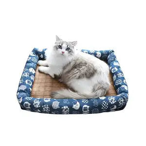 Summer cool pet nest rattan mat ice cooling mat for cats and dogs comfortable breathable kennel