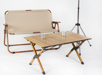 Table de camping pliable robuste avec rangement latéral, vente en gros, faible MOQ, livraison express pour l'extérieur