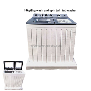 Lavadora Semiautomática de Gran Capacidad de 15 kg, Lavadora Semiautomática Blanca de Doble Tambor, Lavadora de Carga Superior - Product Image 3