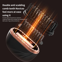 Mini brosse lissante sans fil - Peigne chauffant portable rechargeable, 3 réglages de température, anti-brûlure, chauffe rapide