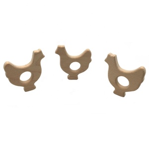 De forma de Polla bebé madera juguete mordedor bebé enfermera lactancia materna mastique niño pollo SONAJA de madera - Product Image 2