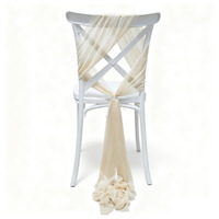 Ruban de chaise en gaze de polyester élastique pour la décoration de chaises de banquet, d'hôtel, de mariage et de la maison, tissu de couverture de chaise en mousseline de soie