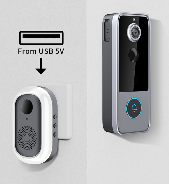 Tuya Video Doorbell Camera 1080P Outdoor Wireless Security Intercom Chime Battery Powered Motion Detection Water Resistant-P3