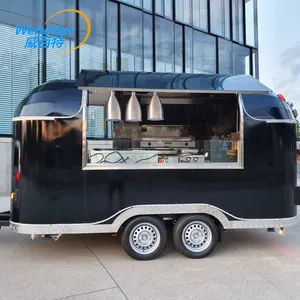 WEBETTERカスタムエアストリームモバイルキッチンファーストフードトラックトレーラー完全装備のコーヒーアイスクリームフードカートホイール付き販売