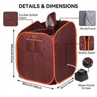 Máquina de Spa Privada para Uso Doméstico, Diseño Ligero y Plegable, Mini Carpa Portátil, Caja de Sauna de Vapor Húmedo