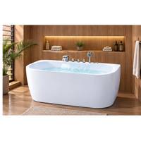 Baignoire autoportante de luxe en surface solide, baignoire moderne pour salle de bain résidentielle