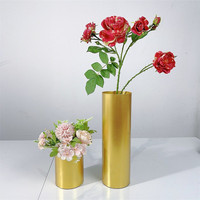 Vase en métal doré moderne et simple, style fer forgé, pour la décoration de la maison, des maisons d'hôtes et des fêtes
