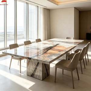 Cuarzo Rosa Pandora <span class=keywords><strong>Patagonia</strong></span> de Lujo Moderno, Resina Pulida Impermeable para Mesa de Comedor de <span class=keywords><strong>Restaurante</strong></span>, Hotel, Villa, Apartamento - Product Image 3
