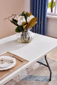 Bền Trọng lượng nhẹ HDPE trắng hình chữ nhật gấp bảng nhựa di động Mesa plegable trestle cho ngoài trời cho thuê bệnh viện - Product Image 6