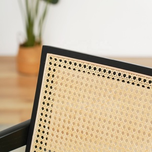 Sillas de comedor modernas para exteriores, reposabrazos de respaldo de ratán auténtico de madera maciza, superventas para hogares, cafeterías, fábrica, producción en masa - Product Image 4