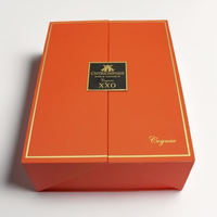 Caja de Regalo Magnética Plegable de Doble Puerta, Impermeable, Portátil, de Cartón Plano, con Logotipo Personalizado Impreso, para Vino o Whisky