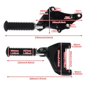 Kit de montage de repose-pieds de passager arrière noir pour Harley <span class=keywords><strong>Sportster</strong></span> XL <span class=keywords><strong>1200</strong></span> 883 quarante huit 2004-<span class=keywords><strong>2013</strong></span> - Product Image 4