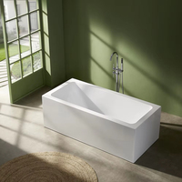Baignoire autoportante rectangulaire en acrylique MC8003 pour intérieur, avec fonction de trempage profond, idéale pour les salles de bain d'appartements et d'hôtels