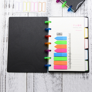 Blocs-notes adhésifs RINGNOTE PET 5 couleurs pour agenda à anneaux avec index en cm et pouces, couverture rigide imprimée UV, cadeau - Product Image 3