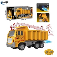 Camion de Construction Télécommandé en Plastique, Véhicule d'Ingénierie RC avec Fonction de Pulvérisation et Musique, Voiture Jouet Rechargeable par USB pour Enfants Garçons OEM