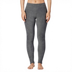 Leggings en tricot gris uni à taille haute, longueur intégrale, extensibles, sans couture, basiques pour femmes, toutes saisons - Product Image 2